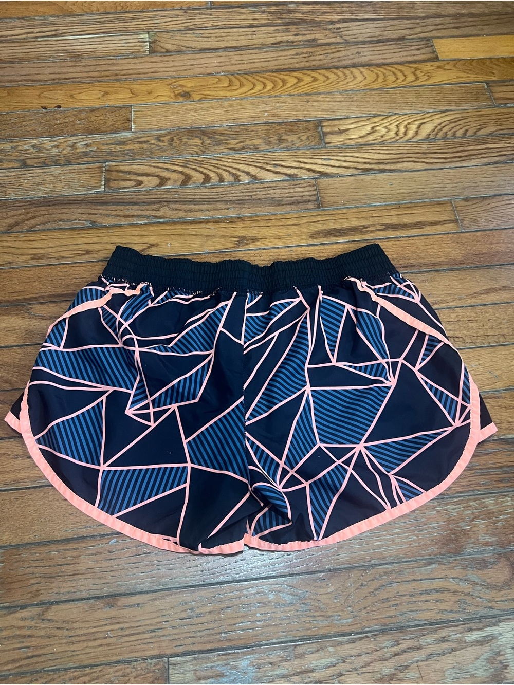 Champion Black Athletic Shorts with Pink Geometric Trim - Picture 3 of 4
